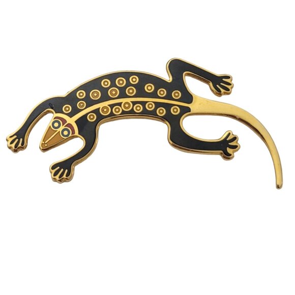 Laurel Burch Enamel Lizard Gecko Pin Brooch, Signed K259 - Picture 1 of 5
